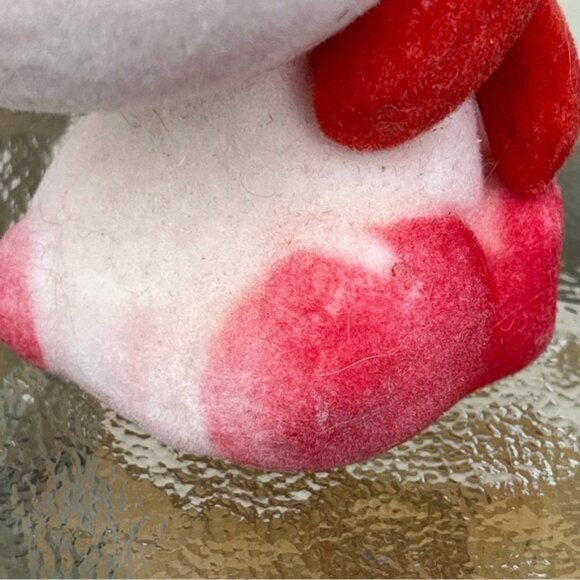 Vintage Blow Mold Flocked Red & White Panda Bear Ornaments Set of 2 - Picture 6 of 15